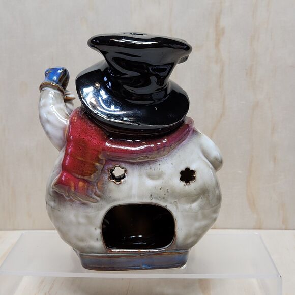 Kirkland's Potter's Garden Ceramic Snowman Candle Holder Tea Light - Picture 4 of 9